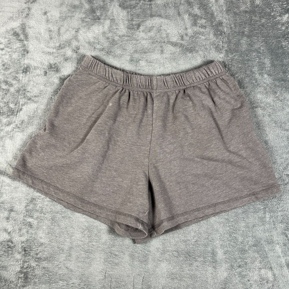 SO Lounge Life Shorts Womens Small Heathered Gray Fleece Lined Elastic Waist